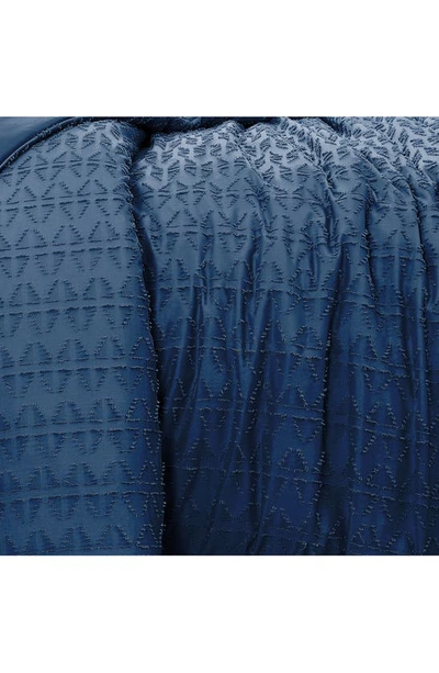Southshore Fine Linens Bali Clipped Jacquard Duvet Cover Set In Navy Blue