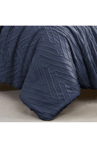 Southshore Fine Linens Chevron Jacquard Comforter Set In Dark Blue