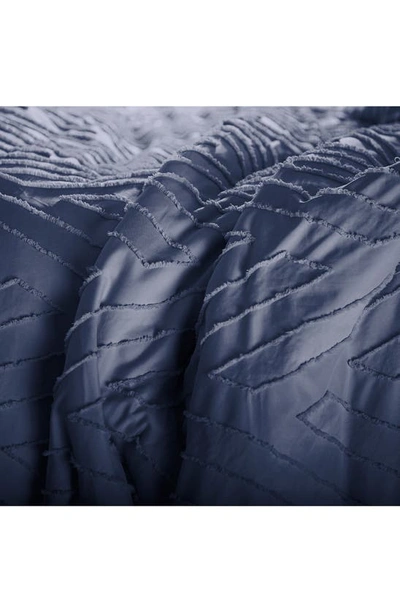 Southshore Fine Linens Chevron Jacquard Comforter Set In Dark Blue