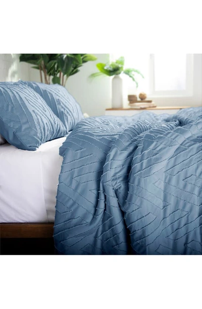 Southshore Fine Linens Chevron Jacquard Comforter Set In Coronet Blue