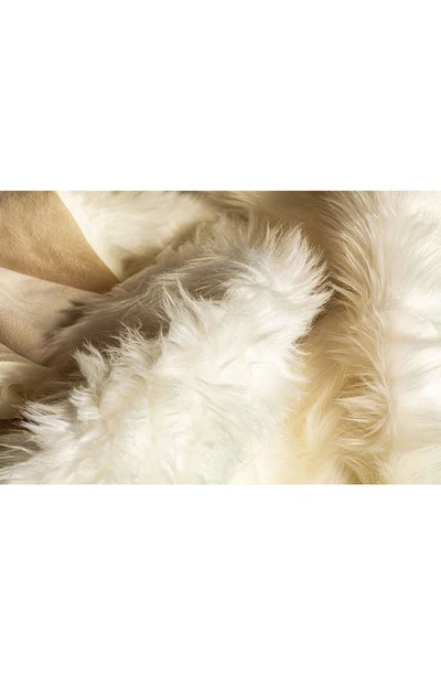 Shop Luxe Gordon Faux Fur Throw In Off White