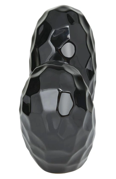Vivian Lune Home Black Porcelain Heart Sculpture In Black