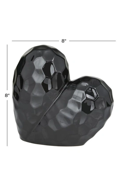 Vivian Lune Home Black Porcelain Heart Sculpture In Black