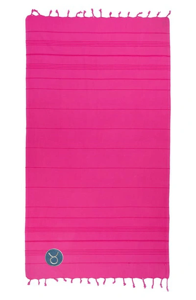 Shop Linum Home Textiles Summer Fun Horoscope Pestemal Beach Towel In Pretty Pink Taurus