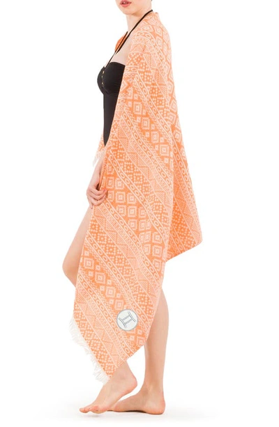Shop Linum Home Textiles Sea Breeze Horoscope Pestemal Beach Towel In Orange Gemini