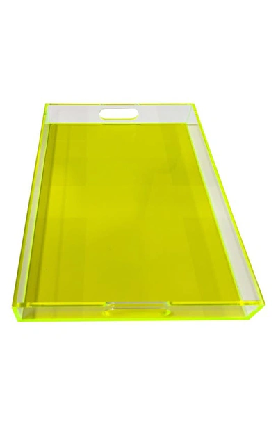 Shop R16 Home Neon Green Square Lucite Tray