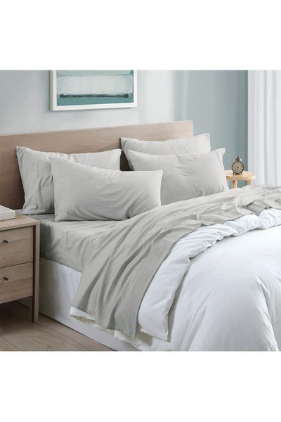 Modern Threads Garment Washed Super Soft 6-piece Microfiber Sheet Set In Silver Grey