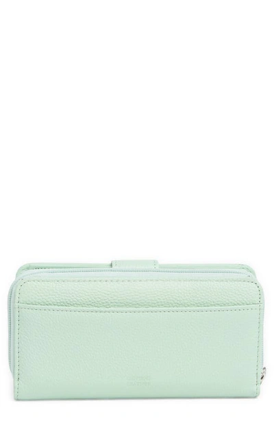 Shop Mundi Small Leather Goods All-in-one Leather Continental Wallet In Misty Jade