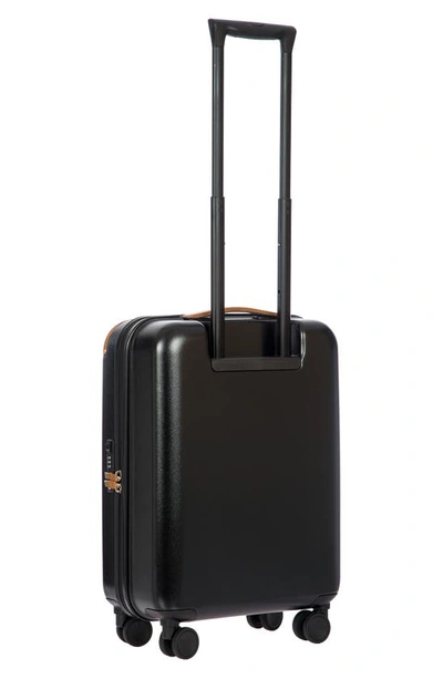 Shop Bric's Amalfi 21" Carry-on Spinner Suitcase In Black/ Tan