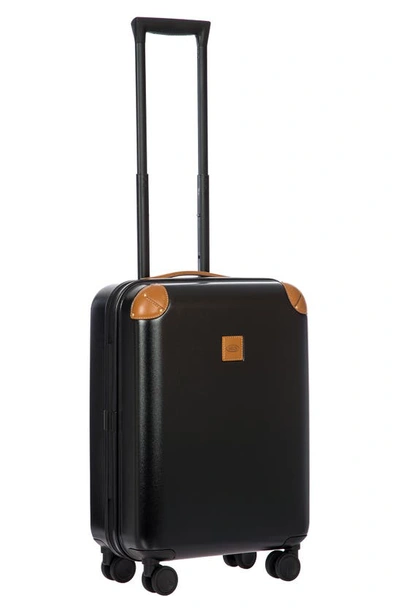 Shop Bric's Amalfi 21" Carry-on Spinner Suitcase In Black/ Tan