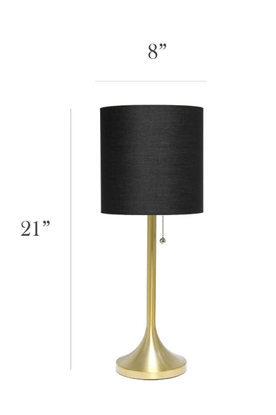 Shop Lalia Home Simple Designs Gold Tapered Table Lamp With Black Fabric Drum Shade In Gold/ Black
