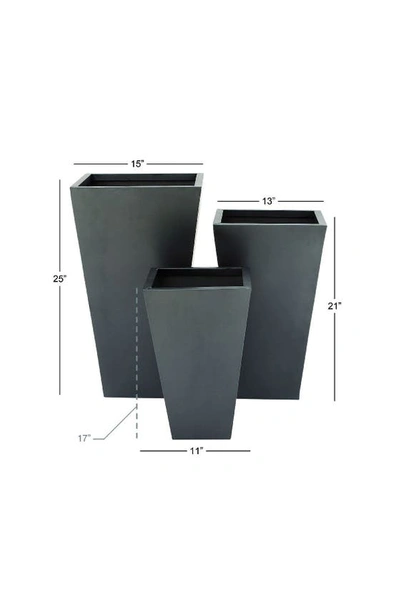 Willow Row Black Modern Trapezoidal Planter In Black