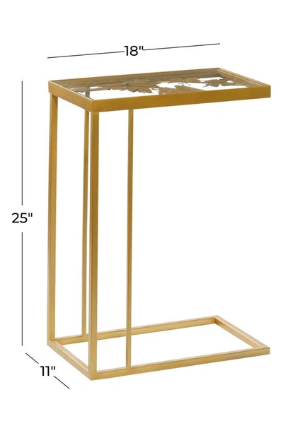 Shop Vivian Lune Home Goldtone Metal Contemporary Accent Table With Clear Glass Top