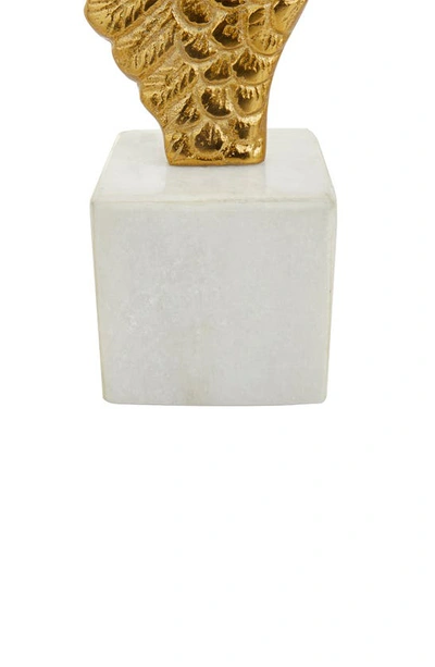 Vivian Lune Home Angel Wing Marble Bookend In Gold