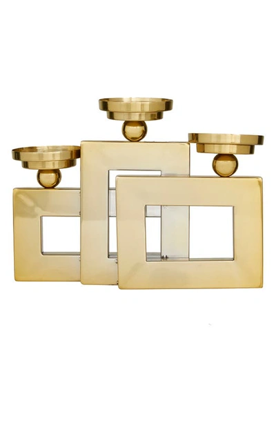 Shop Vivian Lune Home Goldtone Stainless Steel Pillar 3-plate Candle Holder