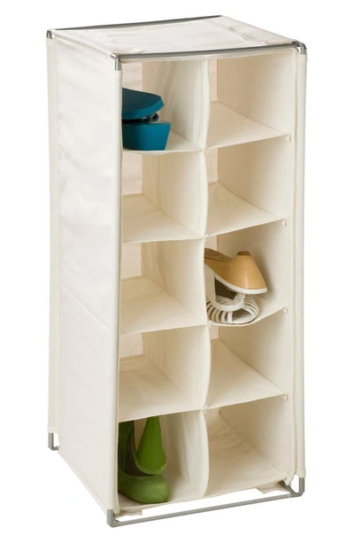 Shop Honey-can-do 10-cubby Vertical Canvas Shoe Rack In Natural