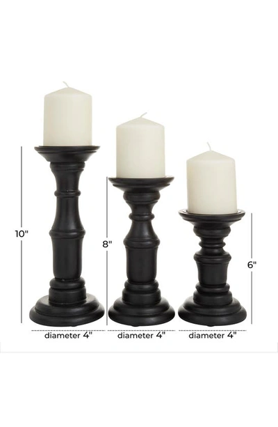 Vivian Lune Home Black Wood Candle Holder In Black