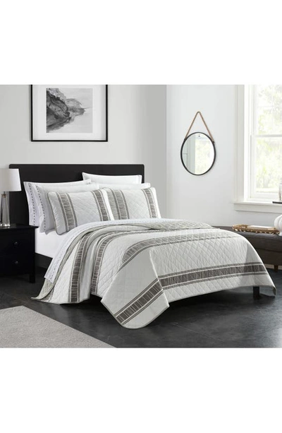 Shop Chic Mehdi Diamond 9-piece Quilt Set In Grey-white