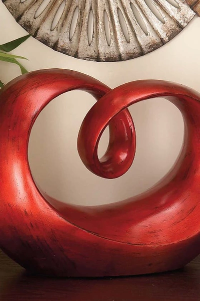 Shop Uma Red Polystone Swirl Abstract Sculpture
