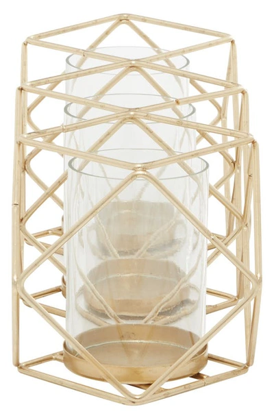 Vivian Lune Home Gold Geo Votive Candle Holder In Gold