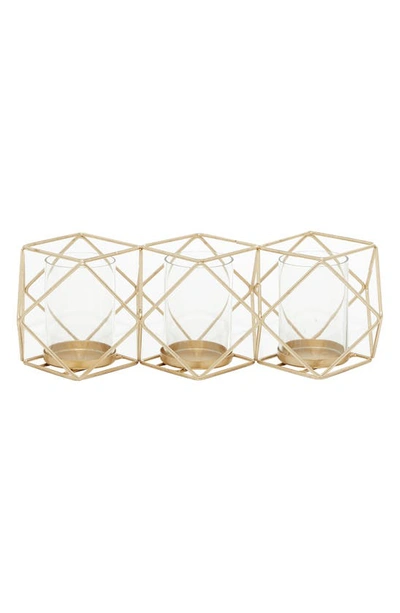 Vivian Lune Home Gold Geo Votive Candle Holder In Gold