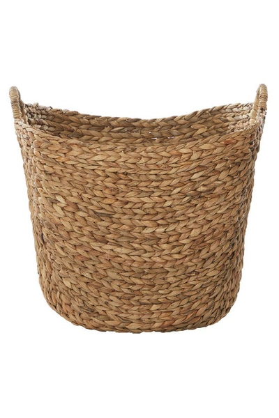 Ginger Birch Studio Brown Seagrass Contemporary Storage Basket With Ring Handles In Brown
