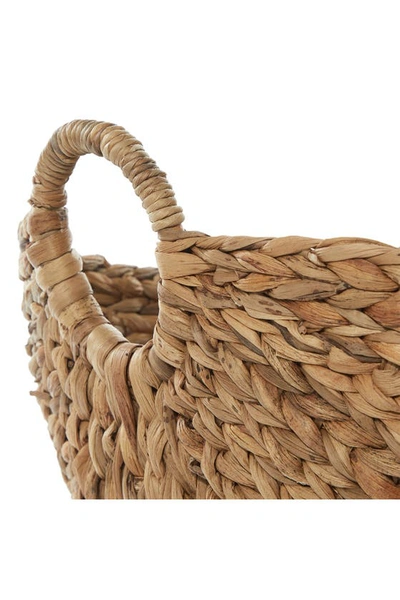 Ginger Birch Studio Brown Seagrass Contemporary Storage Basket With Ring Handles In Brown