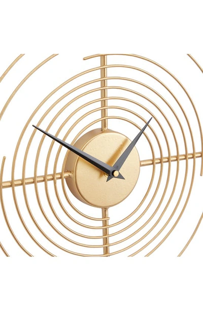 Vivian Lune Home Gold Metal Clock In Gold