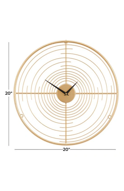 Vivian Lune Home Gold Metal Clock In Gold