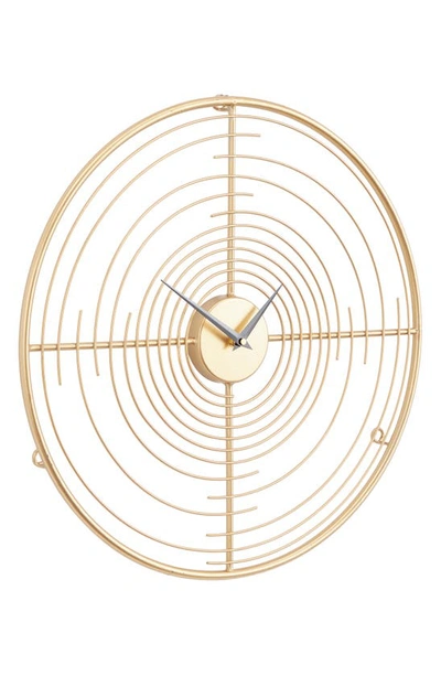 Vivian Lune Home Gold Metal Clock In Gold