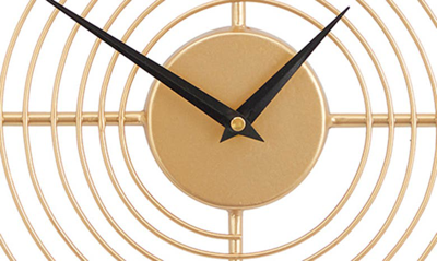 Vivian Lune Home Gold Metal Clock In Gold