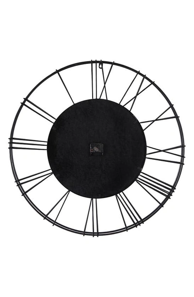 Shop Vivian Lune Home Black Metal Open Frame Wall Clock With Center Mirror