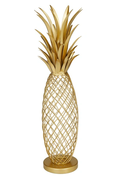 Vivian Lune Home Metal Pineapple Tabletop Sculpture In Gold