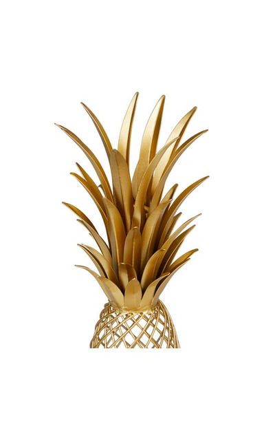 Vivian Lune Home Metal Pineapple Tabletop Sculpture In Gold