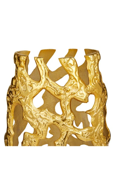 Shop Vivian Lune Home Goldtone Aluminum Vase With Cut Out Designs