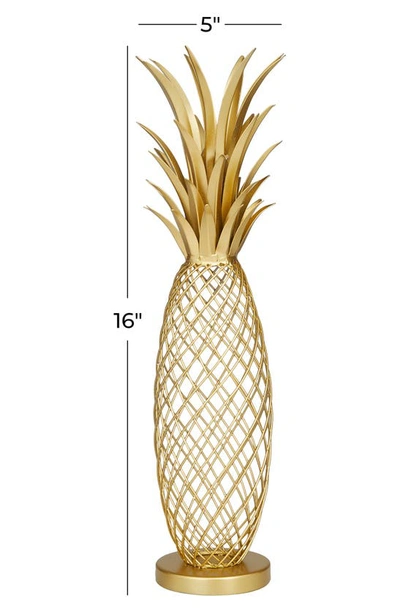 Vivian Lune Home Metal Pineapple Tabletop Sculpture In Gold