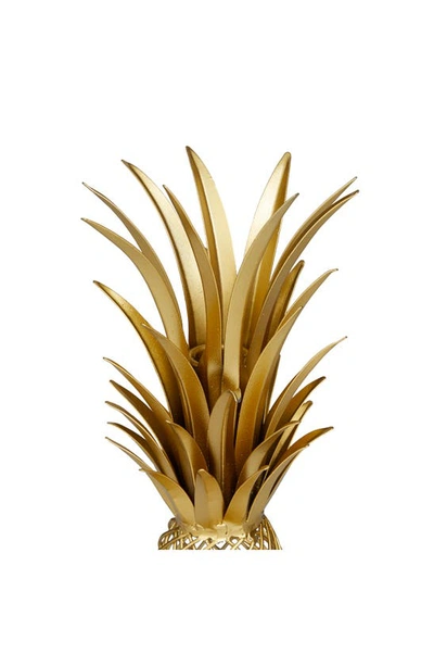 Vivian Lune Home Metal Pineapple Tabletop Sculpture In Gold