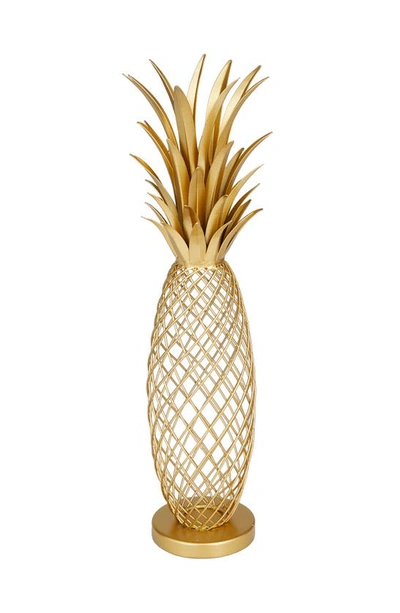 Vivian Lune Home Metal Pineapple Tabletop Sculpture In Gold