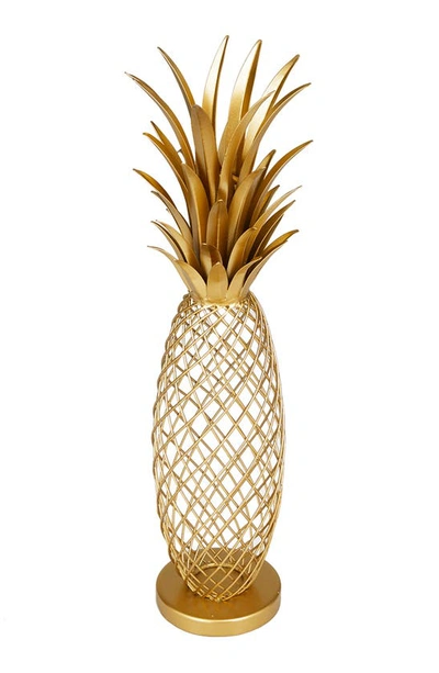 Vivian Lune Home Metal Pineapple Tabletop Sculpture In Gold