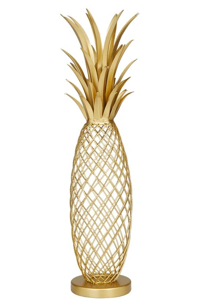 Vivian Lune Home Metal Pineapple Tabletop Sculpture In Gold