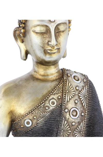 Shop Vivian Lune Home Brass Polystone Bohemian Buddha Sculpture With Engraved Carvings And Relief Detailing