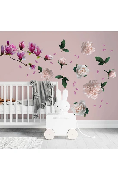 Shop Walplus Magnolia & Roses Wall Decal In Pink