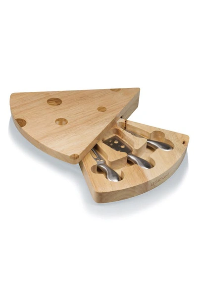 Shop Picnic Time 'swiss Cheese' Cheese Board Set In Brown
