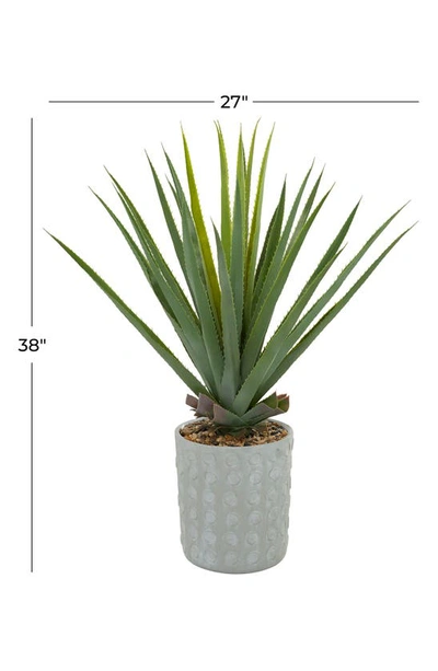 Shop Willow Row Green Faux Foliage Agave Artificial Plant With Gray Ceramic Pot In Grey