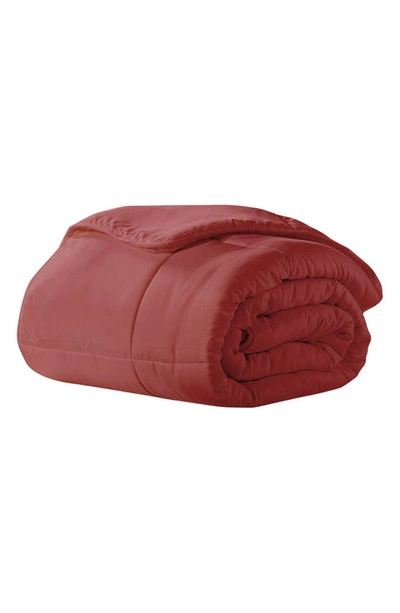 Shop Ella Jayne Home Microfiber Down-alternative Solid Color Comforter In Brick Red