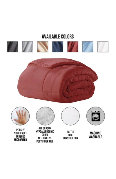 Shop Ella Jayne Home Microfiber Down-alternative Solid Color Comforter In Brick Red