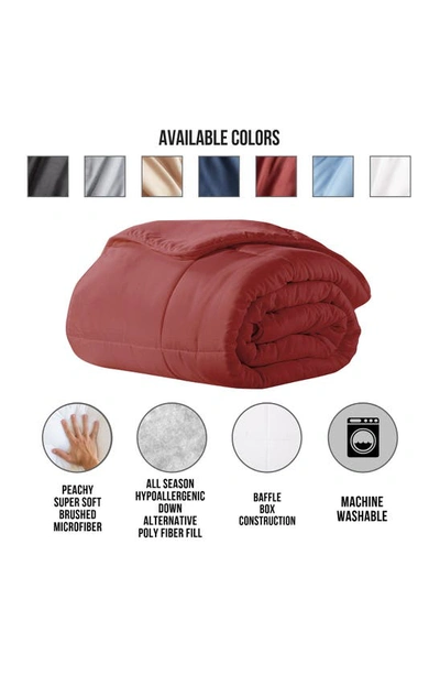 Ella Jayne Home Black All-season Super Soft Triple Brushed Microfiber Down-alternative Comforter In Brick Red