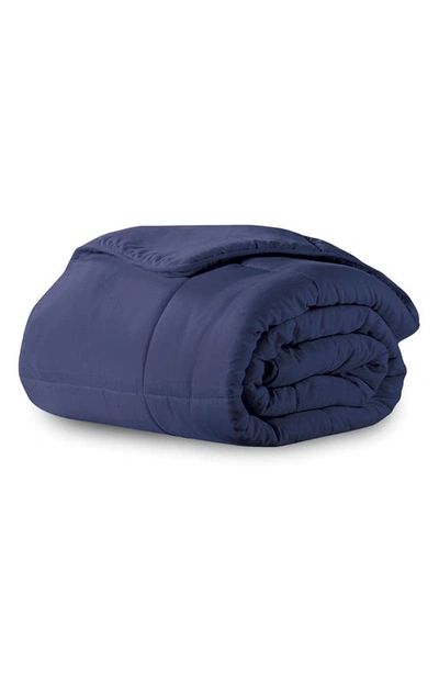 Shop Ella Jayne Home Microfiber Down-alternative Solid Color Comforter In Navy