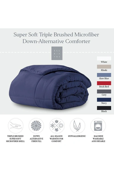 Shop Ella Jayne Home Microfiber Down-alternative Solid Color Comforter In Navy