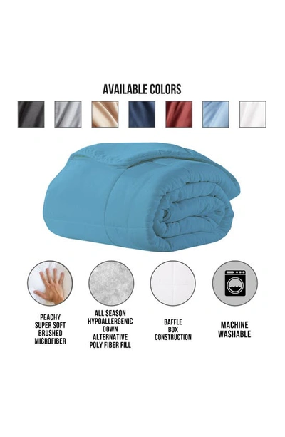 Shop Ella Jayne Home Microfiber Down-alternative Solid Color Comforter In Slate Blue